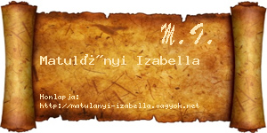 Matulányi Izabella névjegykártya